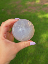 Load image into Gallery viewer, Gemmy star blue rose quartz sphere
