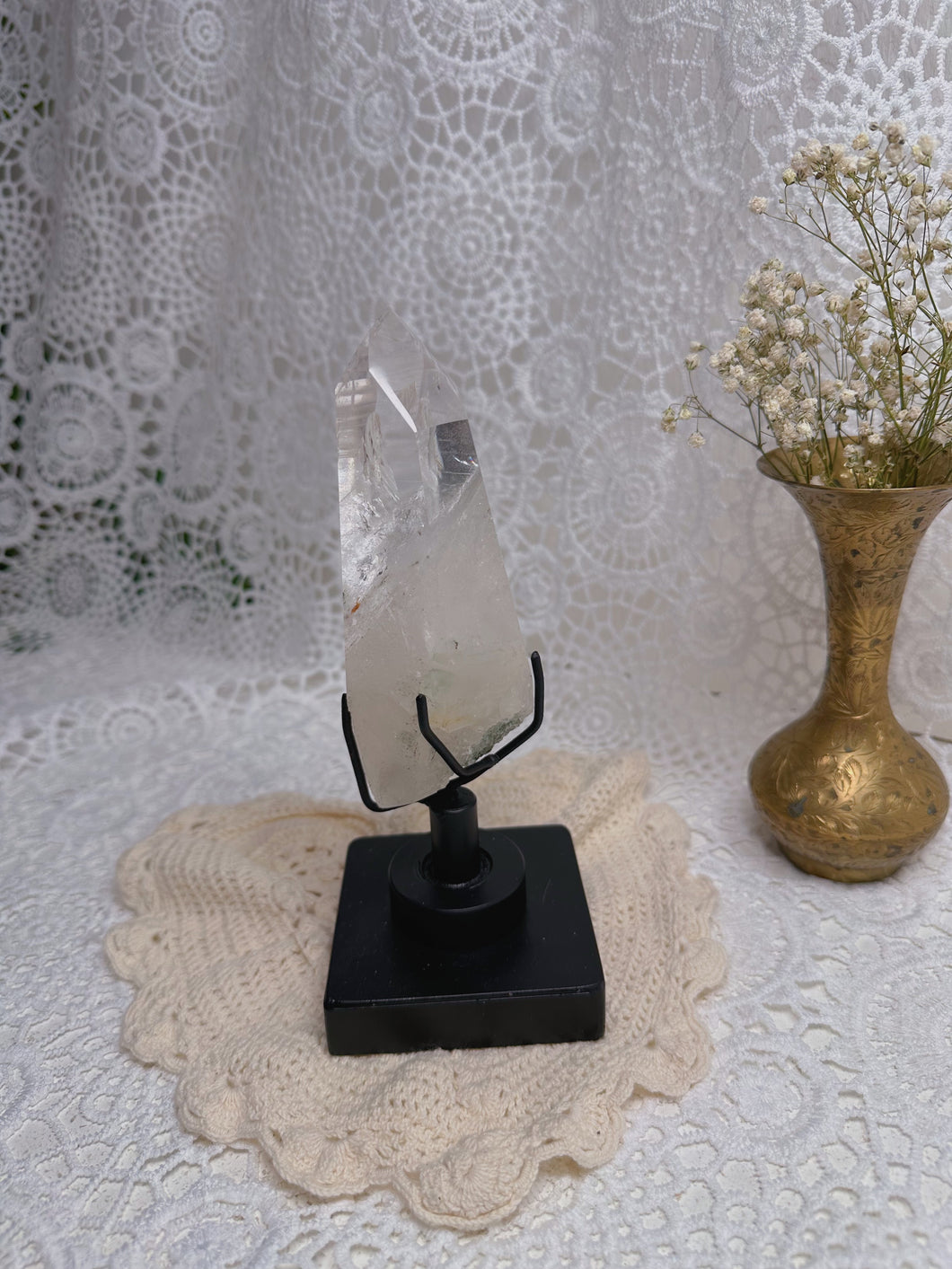 Clear quartz lemurian stand