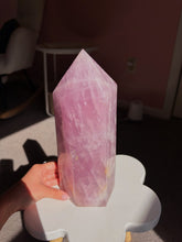Load image into Gallery viewer, Statement Vibrant purple pink rose quartz tower
