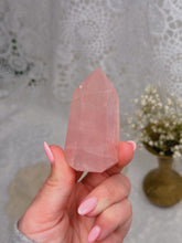 Load image into Gallery viewer, Rose quartz tower *tiny imperfection
