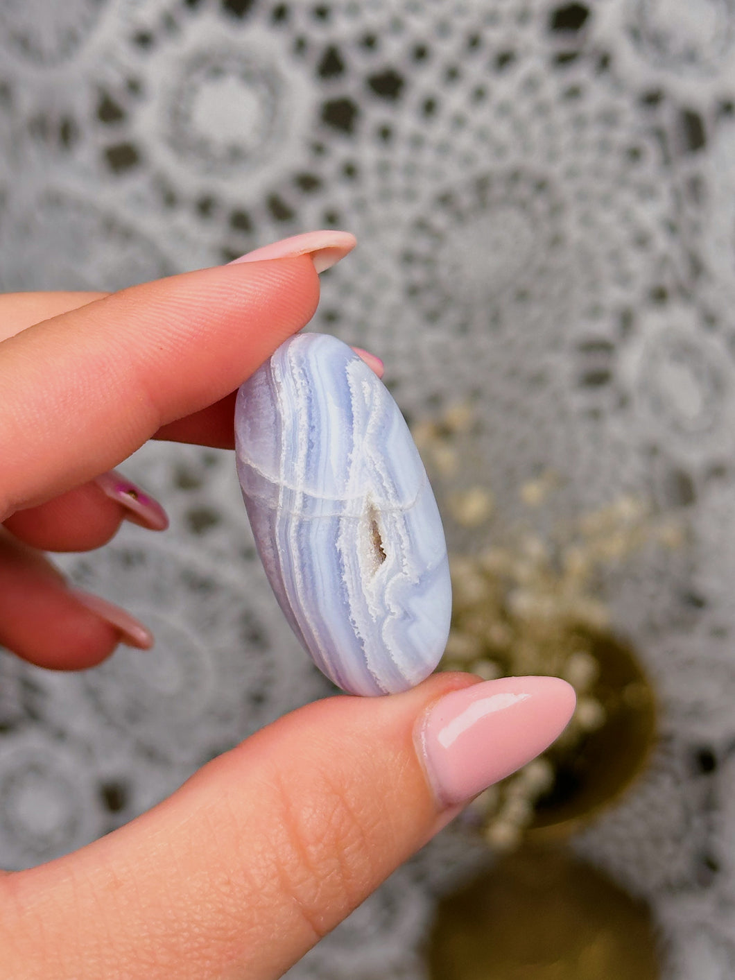 Blue lace agate shiva *repaired*