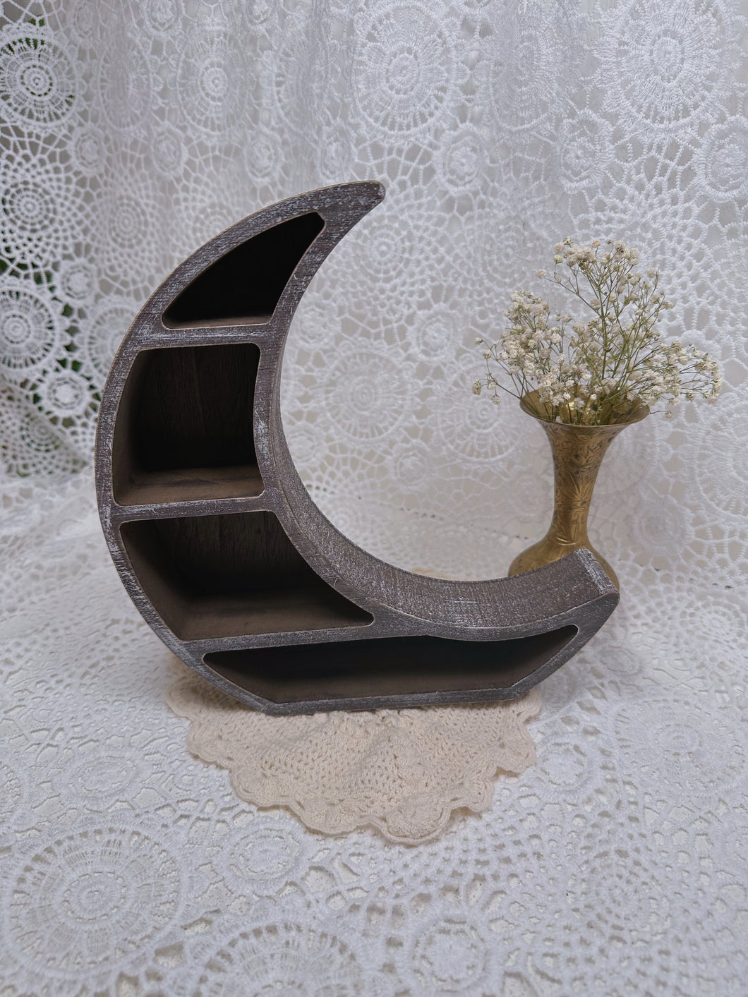 Wooden moon shelf
