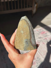Load image into Gallery viewer, Rare green druzy amethyst with calcite
