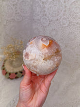 Load image into Gallery viewer, Flower agate &amp; pink amethyst sphere
