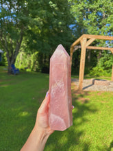 Load image into Gallery viewer, Deep vibrant pink rose quartz tower *has a star/asterism*
