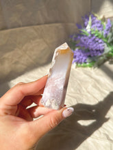 Load image into Gallery viewer, Flower agate with amethyst tower

