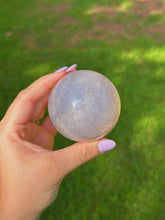 Load image into Gallery viewer, Gemmy star blue rose quartz sphere
