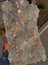 Load image into Gallery viewer, Sugar apophyllite, stilbite, chalcedony (self stands)
