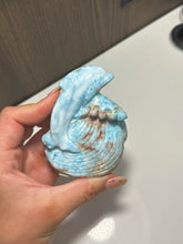 Load image into Gallery viewer, Larimar dolphin carving

