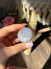 Load image into Gallery viewer, Blue chalcedony sphere
