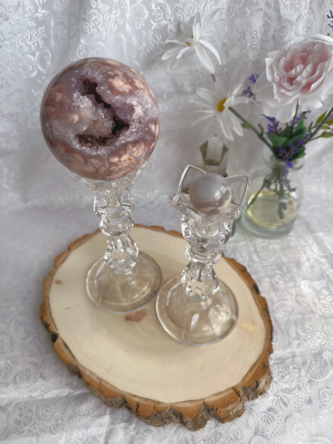 Glass floral stand