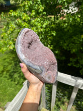 Load image into Gallery viewer, Pink druzy amethyst geode/cluster
