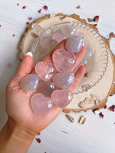 Load image into Gallery viewer, Blue and pink rose quartz heart (set of 2)
