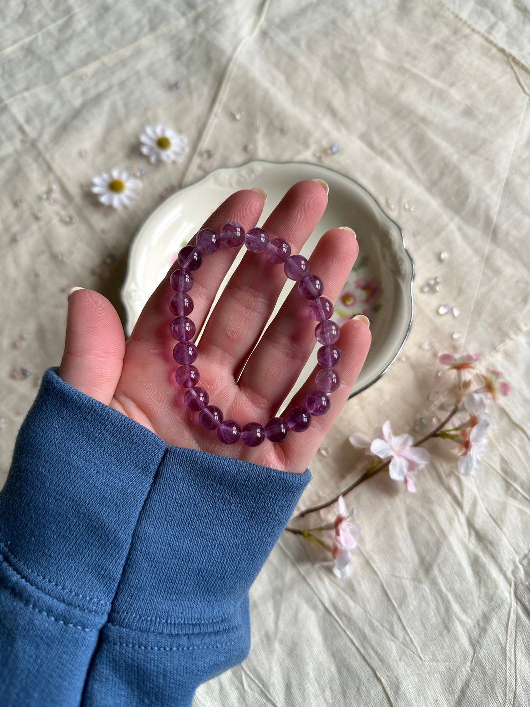 Purple fluorite bracelet