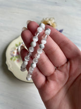 Load image into Gallery viewer, Clear quartz, selenite, and howlite bracelet
